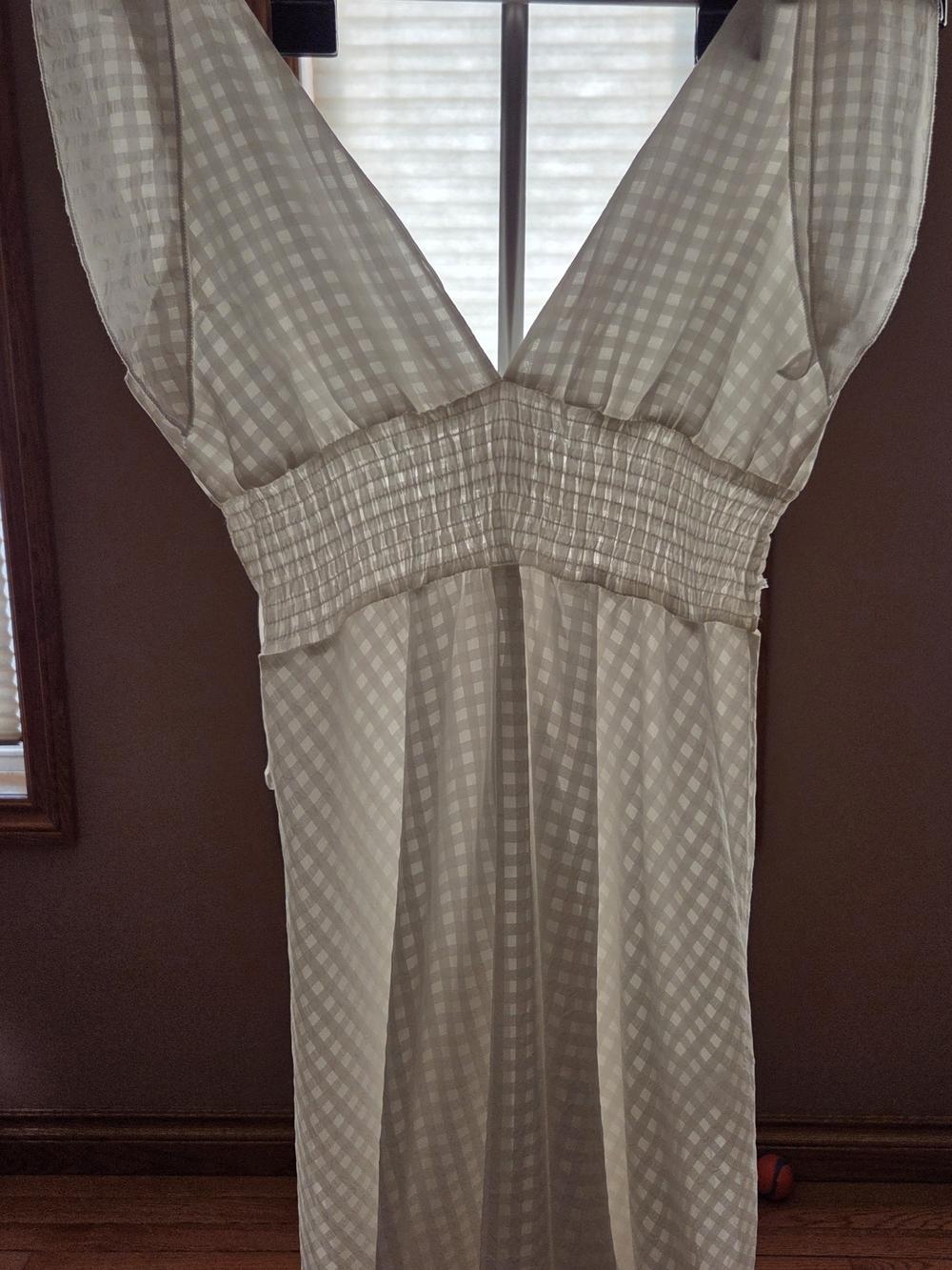 SHEIN White V-Neck Summer Dress